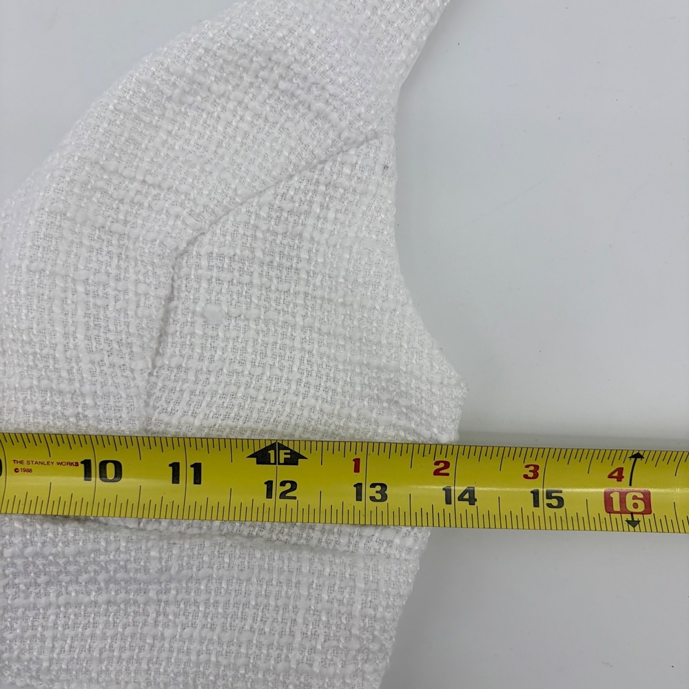 Showpo Crop Top V-Neck Size 2 White Textured Tweed Hook Back Womens - Picture 4 of 5